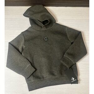 Converse Kids Charcoal Gray Heather Chuck Taylor Patch Hoodie S 7-9 YRS H421-GGV